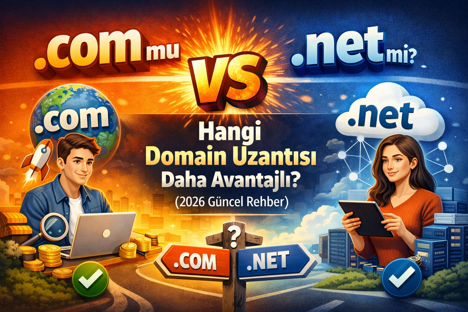 .com mu .net mi? Hangi Domain Uzantısı Daha Avantajlı? (2026 Güncel Rehber)