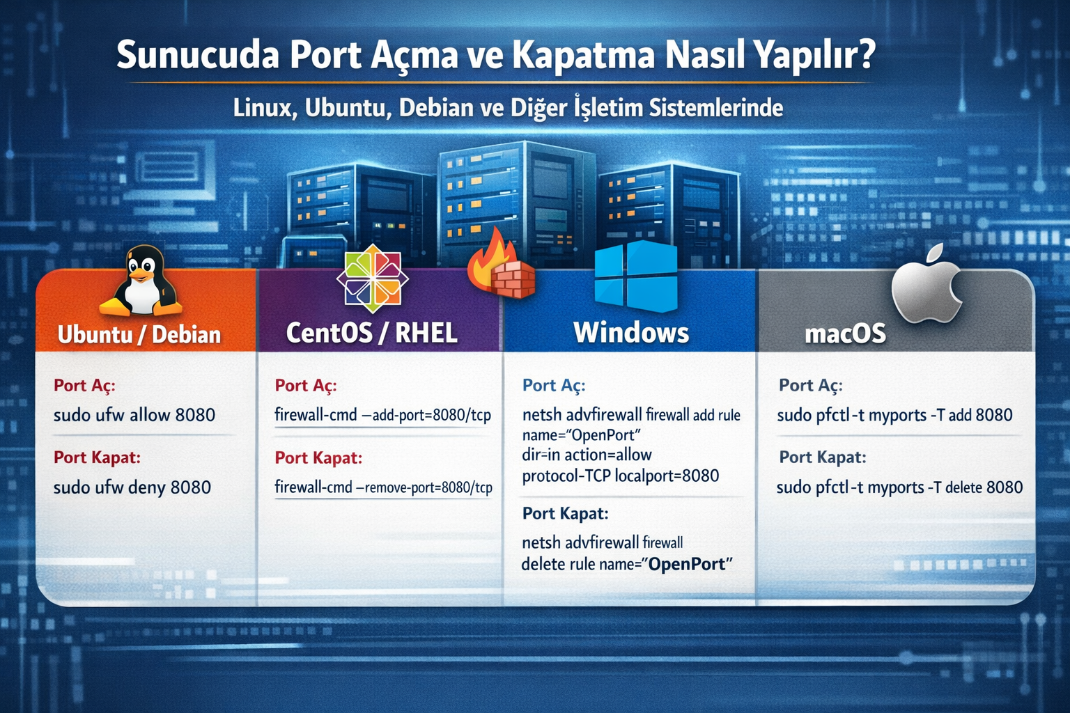Linux (Ubuntu & Debian) Sunucuda Port Açma ve Kapatma İşlemleri (2026 Güncel Rehber)